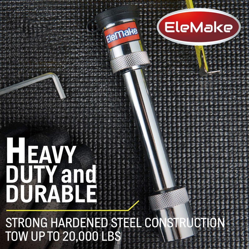 Elemake Trailer Hitch Lock - Hitch Pin Lock 5/8" Pin Tow Receiver Lock, Heavy Duty Brass Core Locking Mechanism, 3-1/2" Usable Length Fits Class III, IV, V Hitches - Image 2